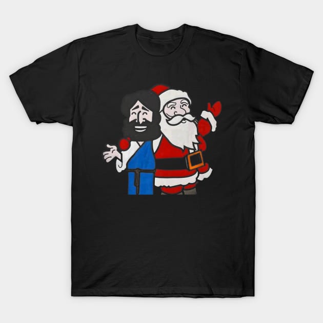 Heroes Santa Claus Jesus Lover T-Shirt by Melaine GoddessArt